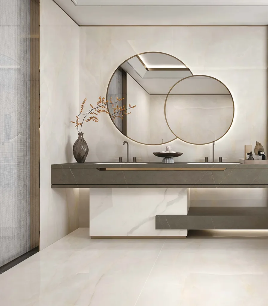 luxury hotel bathroom design white gold